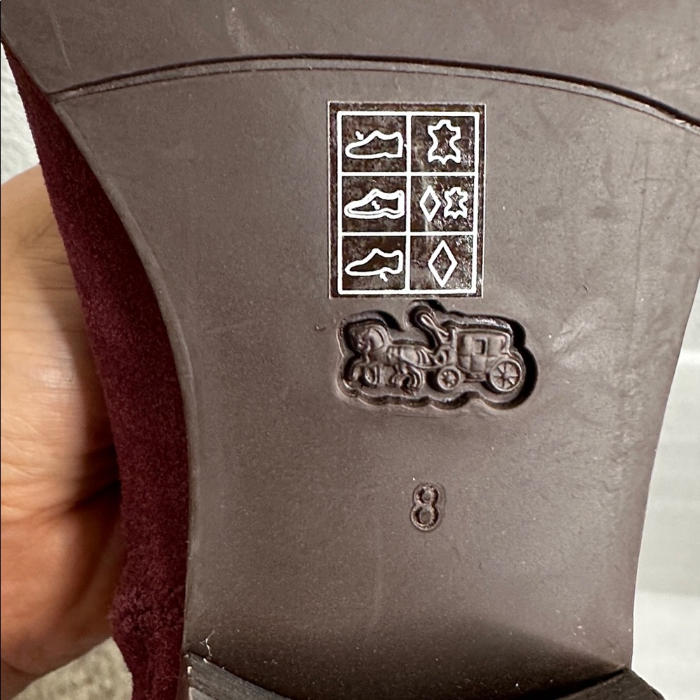 Coach Plum Suede Ankle Boots size 8 new - Picture 8 of 8